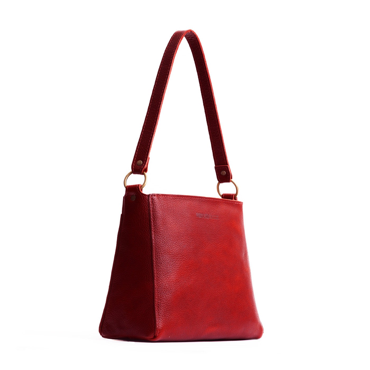 Chili Red*Classic | Triangular shoulder bag with antiqued brass finished hardware