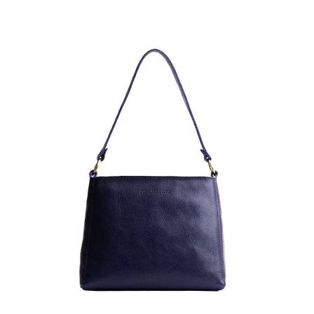Cobalt*Classic | Triangular shoulder bag with antiqued brass finished hardware
