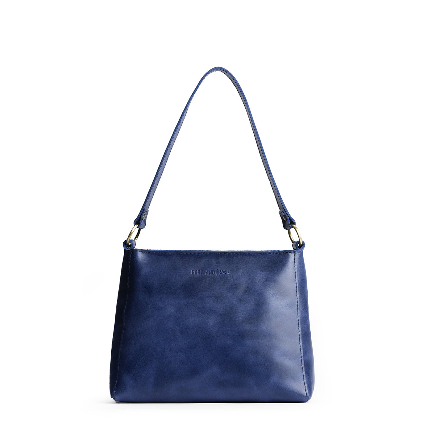 Cowboy Blue*Small | Triangular shoulder bag with antiqued brass finished hardware