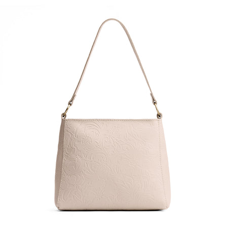 Hollyhock | Triangular shoulder bag with antiqued brass finished 