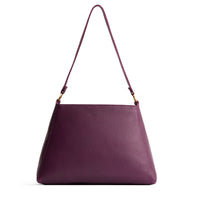 Plum*Large | Large triangular shoulder bag with antiqued brass finished hardware