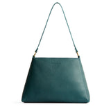 Sea Glass Large | Large triangular shoulder bag with antiqued brass finished hardware