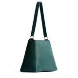 Sea Glass Large | Large triangular shoulder bag with antiqued brass finished hardware