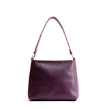 Plum Classic | Triangular shoulder bag with antiqued brass finished hardware