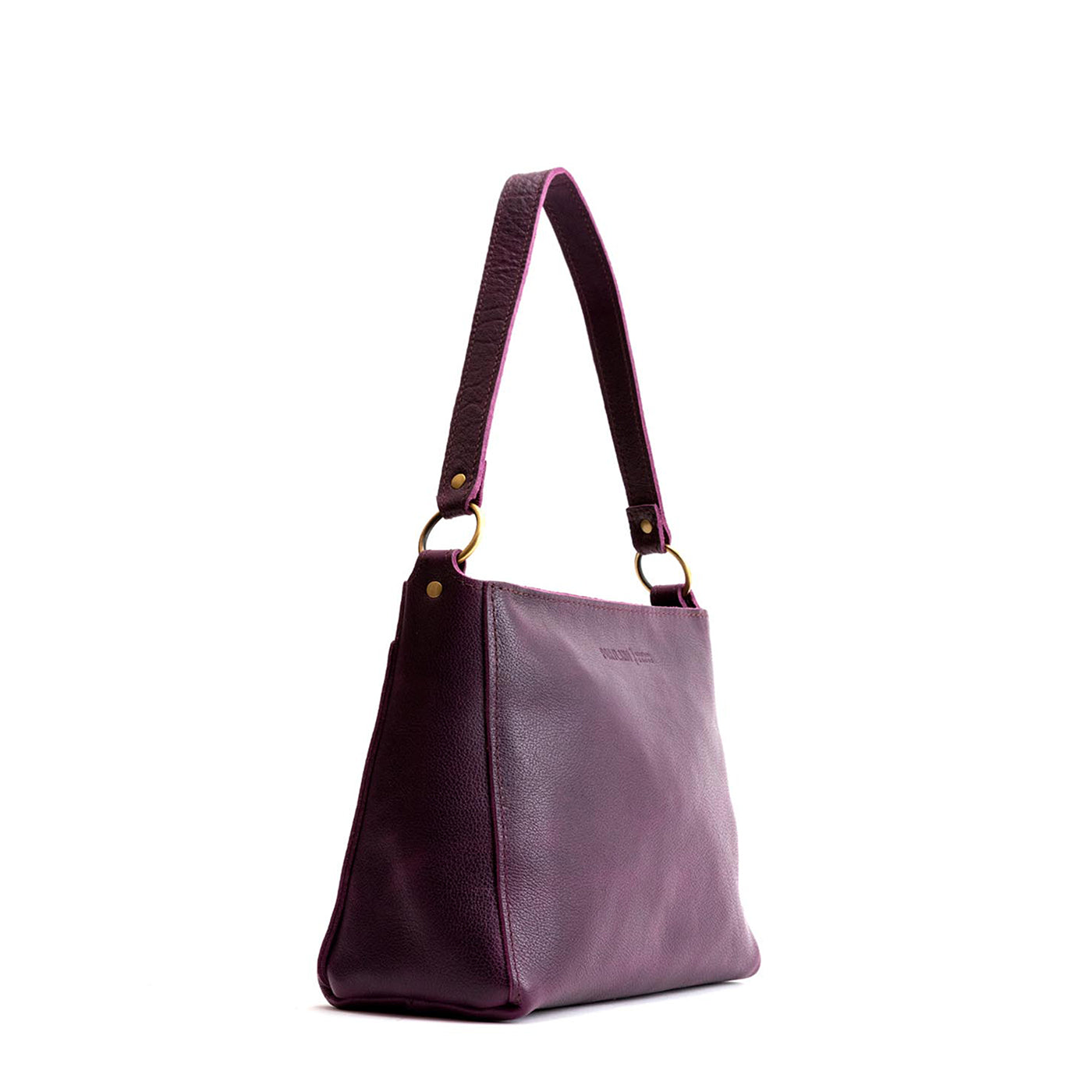 Plum*Classic | Triangular shoulder bag with antiqued brass finished hardware