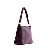 Plum Classic | Triangular shoulder bag with antiqued brass finished hardware