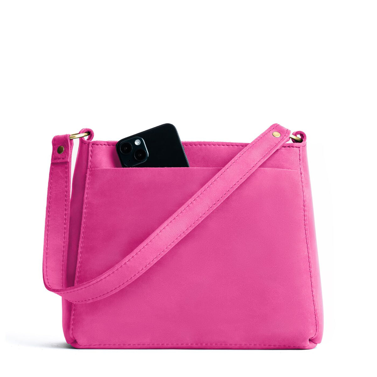 Royalty*Small | Large triangular shoulder bag with antiqued brass finished hardware