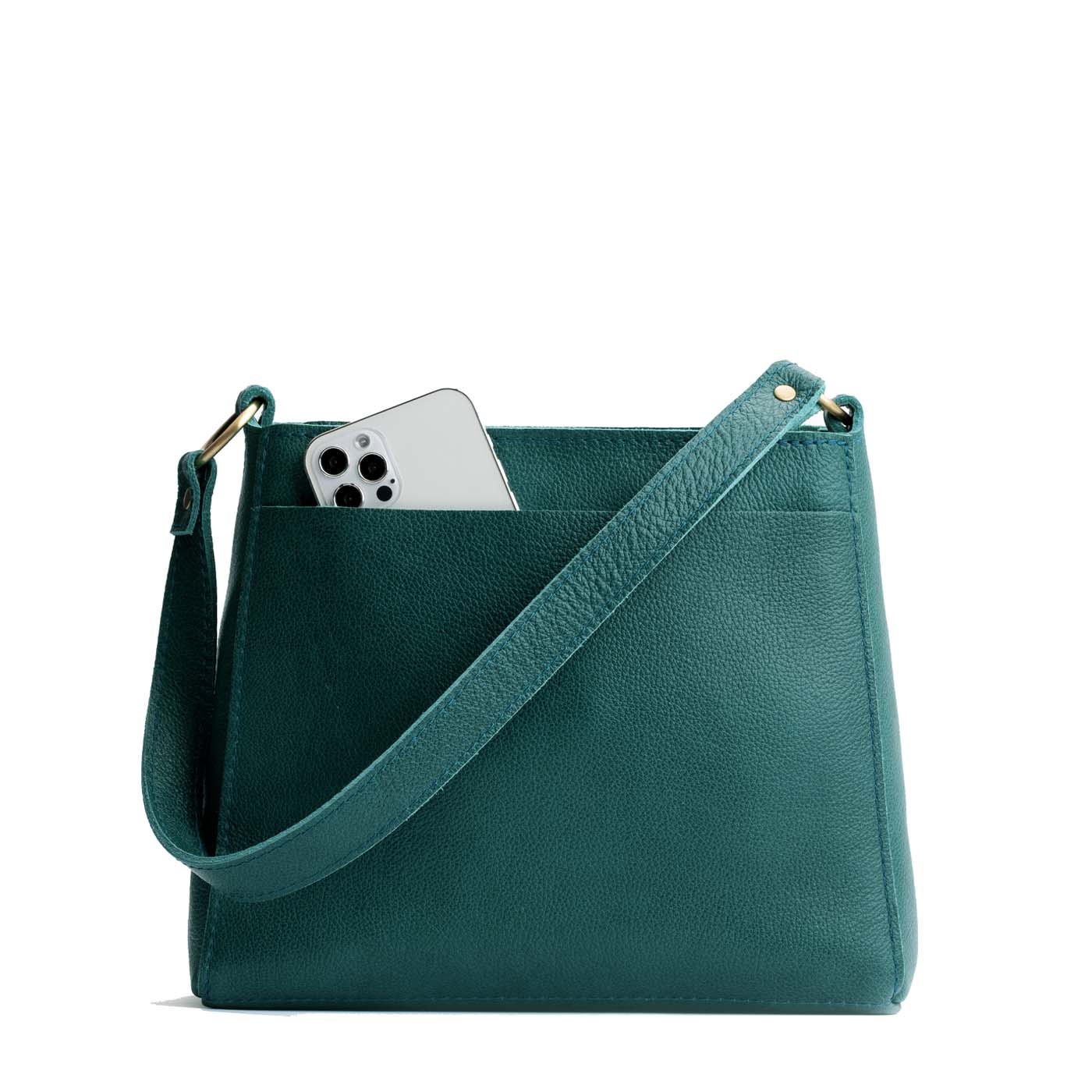Sea Glass*Classic | Triangular shoulder bag with antiqued brass finished hardware