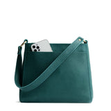 Sea Glass Classic | Triangular shoulder bag with antiqued brass finished hardware