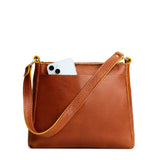 Sienna Classic | Triangular shoulder bag with antiqued brass finished hardware