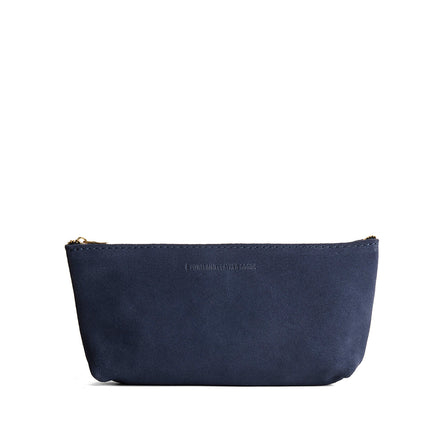 Alaska Blue | Leather utility bag pouch with top zipper