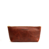 Nutmeg | Leather utility bag pouch with top zipper