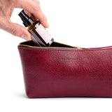 Orchid | Leather utility bag pouch with top zipper