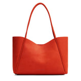 Paprika Large | Large wide tote with leather straps and snap closure