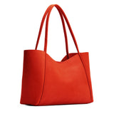 Paprika Large | Large wide tote with leather straps and snap closure