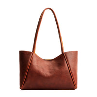 Nutmeg*Medium | Wide tote with leather straps and snap closure