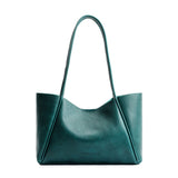 Sea Glass Medium | Wide tote with leather straps and snap closure