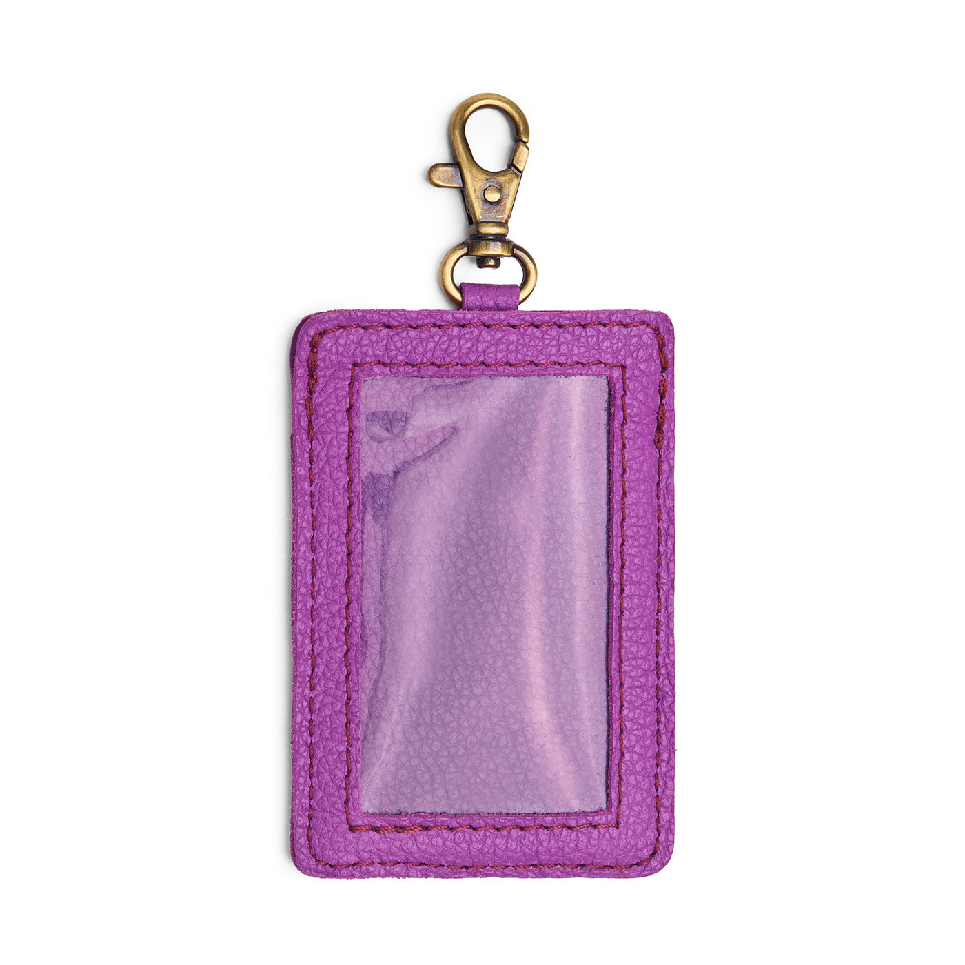 Cattleya | A leather card holder with a swivel lobster clasp on a white background