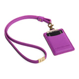 Cattleya | A leather lanyard attached to a matching card holder on a white background