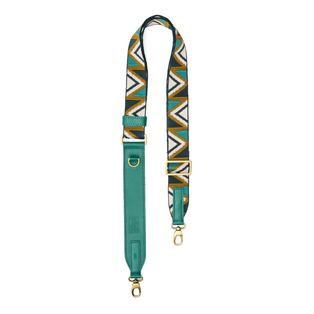 Greenwich | Adjustable fabric and leather strap with zig zag pattern