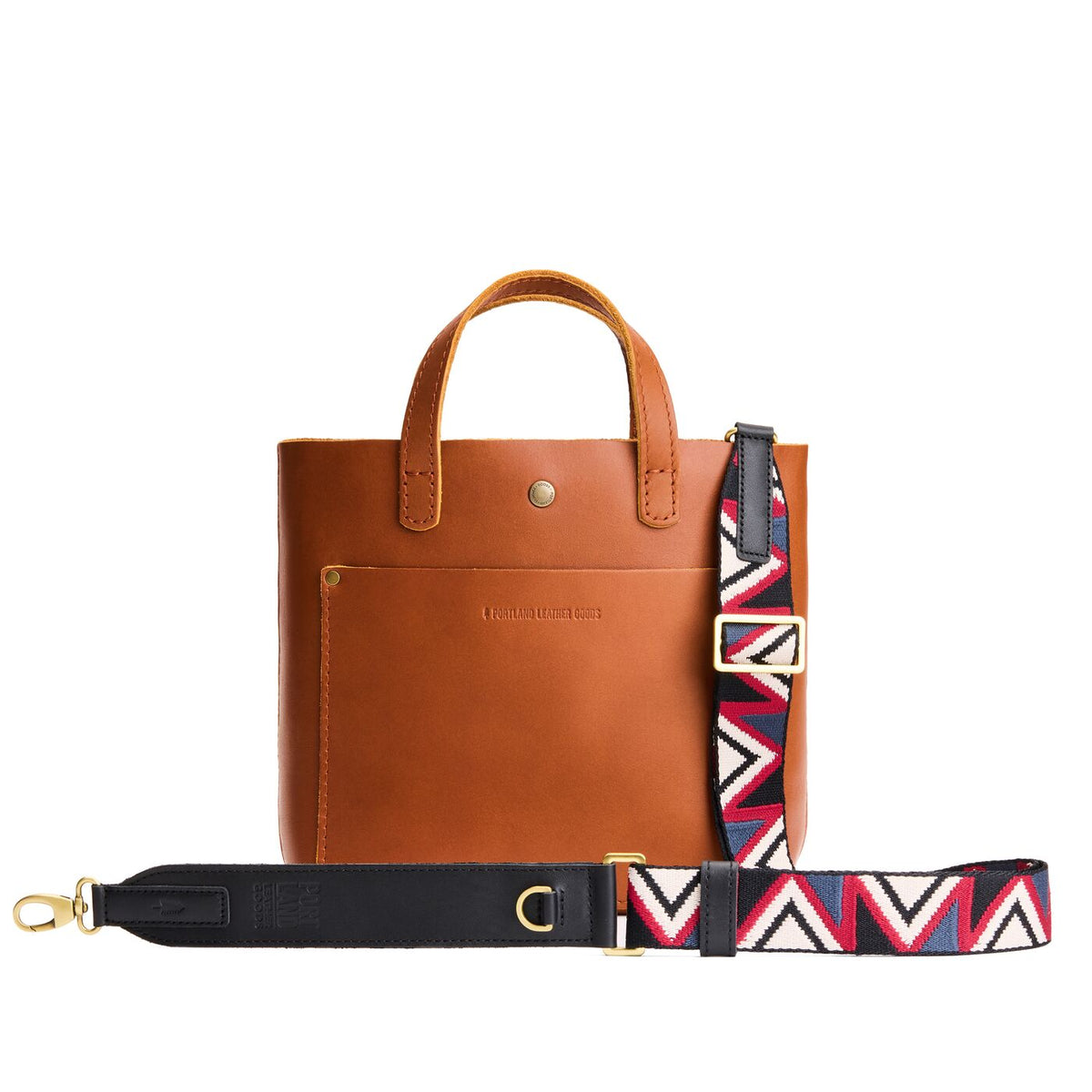 Shadow Flame | Adjustable fabric and leather strap with zig zag pattern
