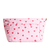 Pink Crush Zipper Large | Heart printed canvas organizer with pockets