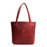 Phoenix Medium Zipper | Leather tote bag with riveted straps and exterior key loop