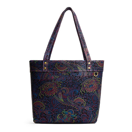 Carnival*Medium*Zipper | Leather tote bag with riveted straps and exterior key loop