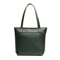 Evergreen*Medium*Zipper | Leather tote bag with riveted straps and exterior key loop