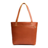 Sienna Medium Zipper | Leather tote bag with riveted straps and exterior key loop
