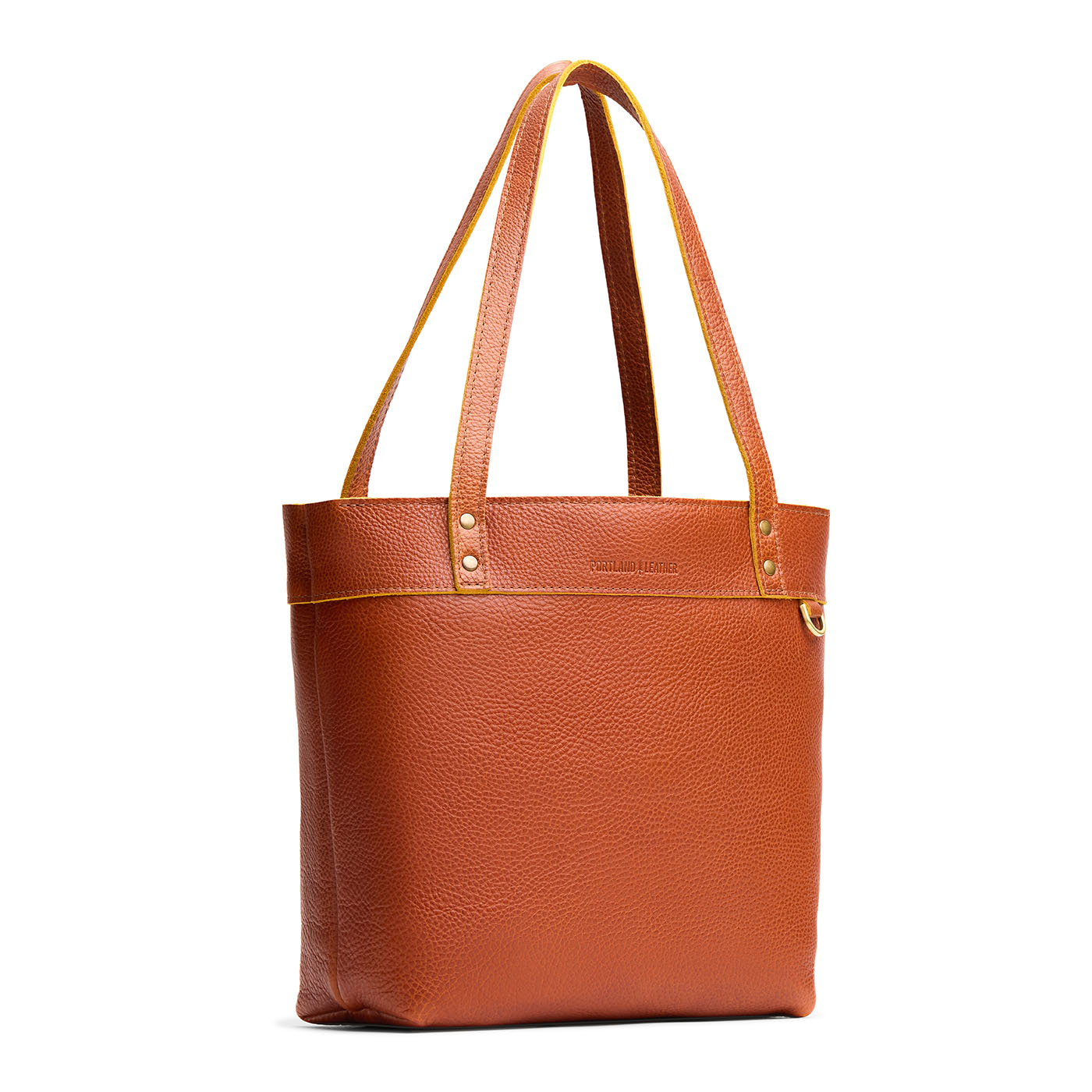 Sienna*Medium*Zipper | Leather tote bag with riveted straps and exterior key loop