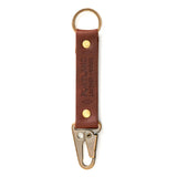 Cognac Long | leather logo branded keychain 