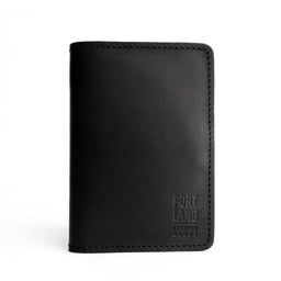 Black | Leather passport case with PLG logo