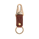 Cognac Short | leather logo branded keychain 