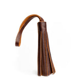 Cognac Classic | Fringed leather tassel with leather loop