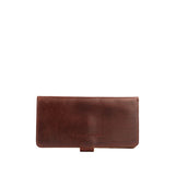 Cognac | Back of leather wallet closed