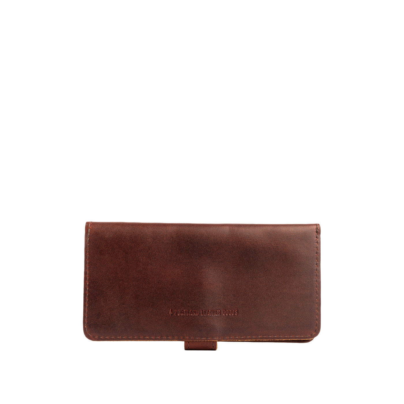 Cognac | Back of closed leather wallet