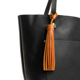 Honey Jumbo | Fringed leather tassel with leather loop