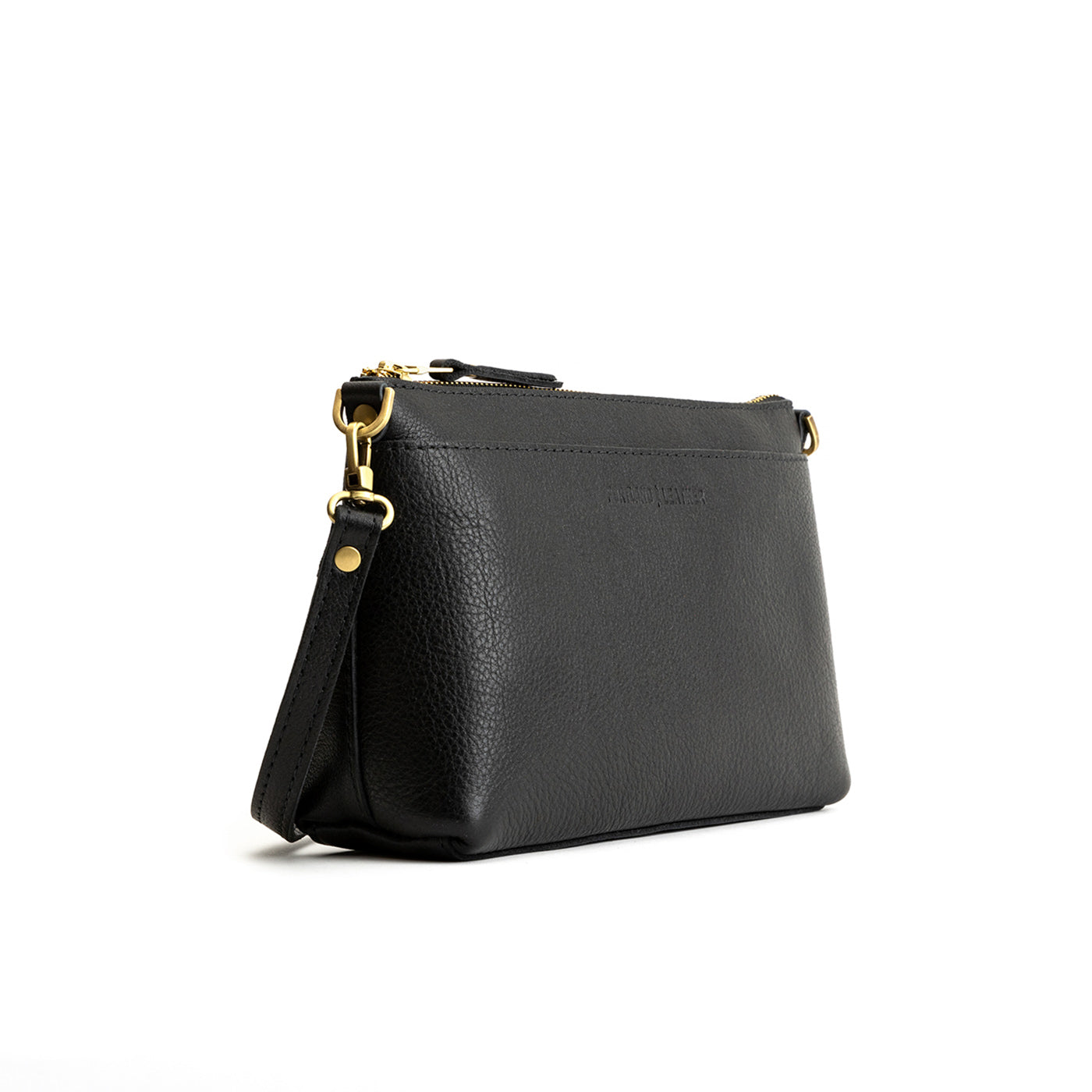  Pebbled--black*Classic | Zip top petite crossbody bag with detachable strap