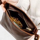 Coldbrew | Triangular shoulder bag with antiqued brass finished hardware
